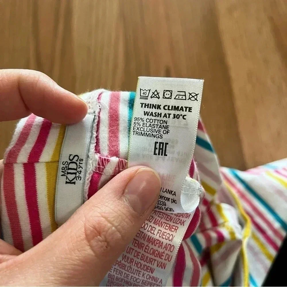 Toddler Girl Size 3-4 Years Marks and Spencer Multicolor Striped Leggings